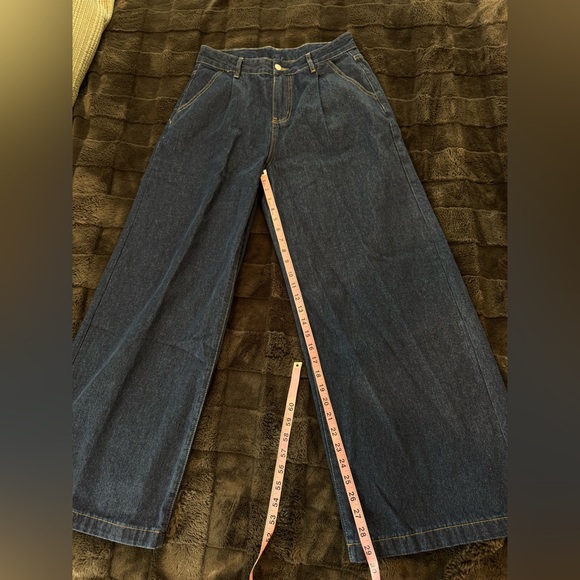 2 pieces-Stylish Denim Vest and Wide-Leg Pants Set XL - Picture 5 of 8